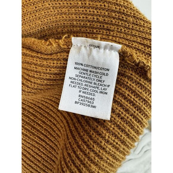 BP - Women's Long Line Open Front Mustard Colored Cardigan 100% Cotton - Sz. XXS - Picture 4 of 5